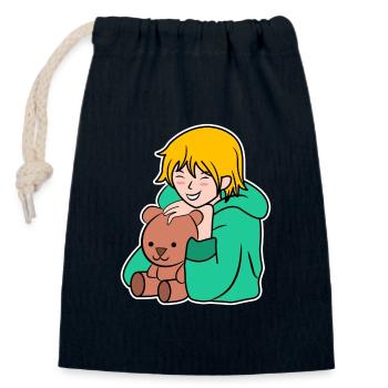 Manga Anime Pop Culture Cartoon Cosplay Japon - Sac cadeau en coton avec cordon (14 x 20 cm) - bleu marine - Devant
