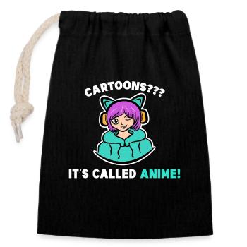 Cartoon Statement Manga Comic Cosplay Asia - Closable cotton gift bag (14x20cm) - black - Front