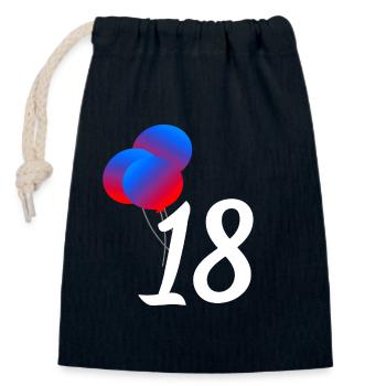 geschenkideen, 18 Luftballons - Verschließbarer Geschenkbeutel aus Baumwolle (14x20cm) - Navy - Vorne