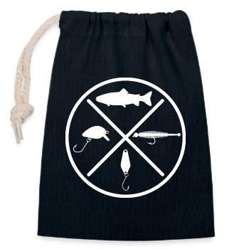 Leurres de truite - Sac cadeau en coton avec cordon (14 x 20 cm) - bleu marine - Devant