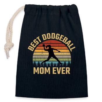 Dodgeball Maman Mère Sports Drôle - Sac cadeau en coton avec cordon (14 x 20 cm) - bleu marine - Devant