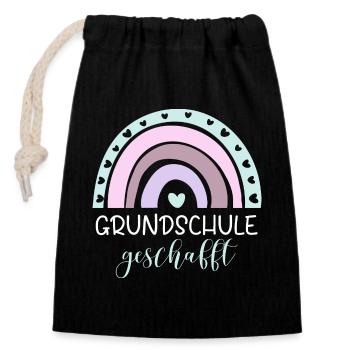 Grundschul Abgänger 2023 Grundschule Abschied - Verschließbarer Geschenkbeutel aus Baumwolle (14x20cm) - Schwarz - Vorne