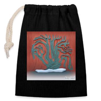 vieil arbre en attente du printemps - Sac cadeau en coton avec cordon (14 x 20 cm) - noir - Devant