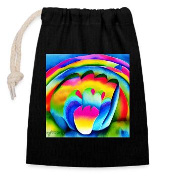 Arc-en-ciel à Pâques - Sac cadeau en coton avec cordon (14 x 20 cm) - noir - Devant