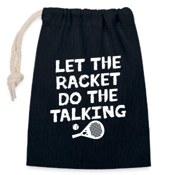 Déclaration du joueur de raquette Tournoi Padel Sport - Sac cadeau en coton avec cordon (14 x 20 cm) - bleu marine - Devant