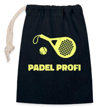 Padel Sport Player Statement Raquette de tournoi - Sac cadeau en coton avec cordon (14 x 20 cm) - bleu marine - Devant
