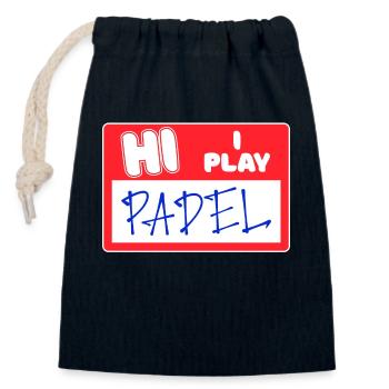 Player Tournament Statement Padel Padel Game Tennis - Closable cotton gift bag (14x20cm) - navy - Front