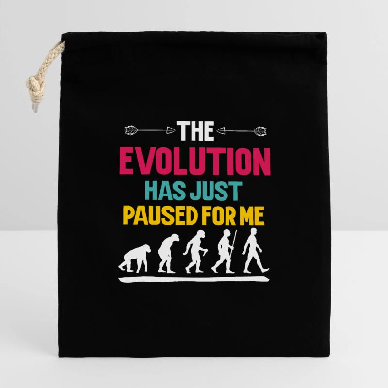 L'évolution s'est simplement arrêtée pour moi Sac cadeau en coton avec cordon (14 x 20 cm)