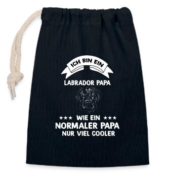 Ich bin ein Labrador Papa Hunde Design - Verschließbarer Geschenkbeutel aus Baumwolle (14x20cm) - Navy - Vorne
