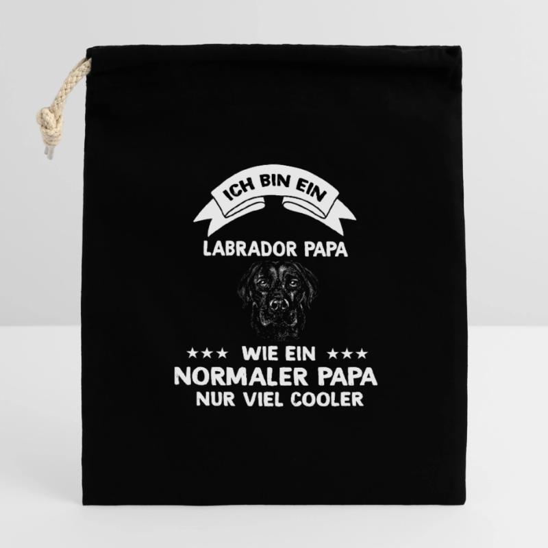 Ich bin ein Labrador Papa Hunde Design Verschließbarer Geschenkbeutel aus Baumwolle (14x20cm)