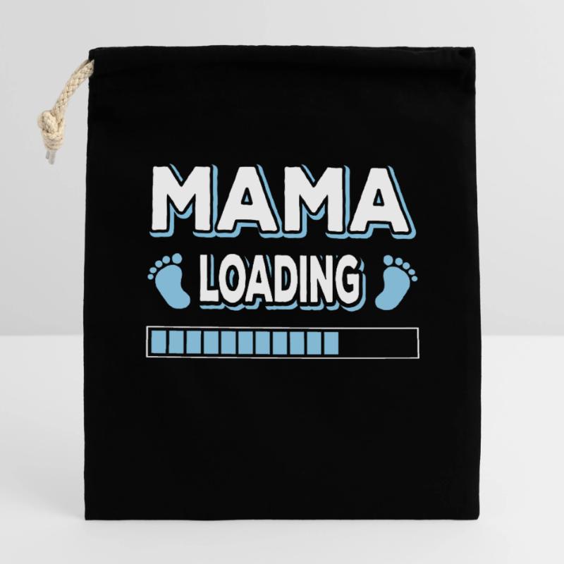 Mama Loading Mutter Mütter Mom Mommy Muttertag Verschließbarer Geschenkbeutel aus Baumwolle (14x20cm)
