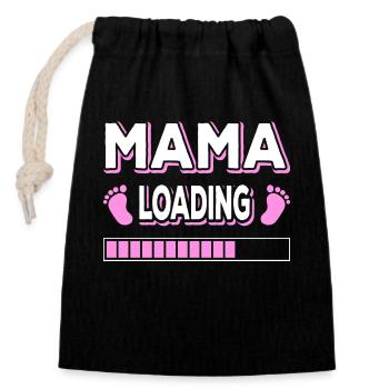 Mom Loading Mom Mothers Mom Mommy Mother's Day - Closable cotton gift bag (14x20cm) - black - Front