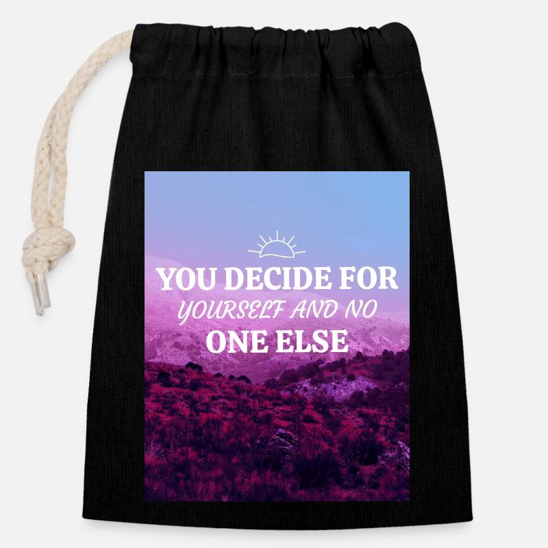 Decide your design - Closable cotton gift bag (14x20cm) - black