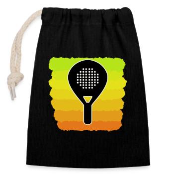 Padel Game Tennis Rackets Padel Sports Fans - Closable cotton gift bag (14x20cm) - black - Front