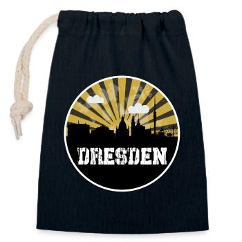 Match à domicile de Dresde Skyline - Sac cadeau en coton avec cordon (14 x 20 cm) - bleu marine - Devant