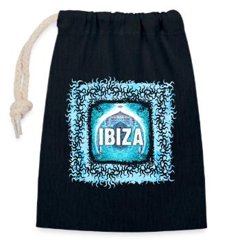 Ibiza Elektronik Kunst Design - Verschließbarer Geschenkbeutel aus Baumwolle (14x20cm) - Navy - Vorne