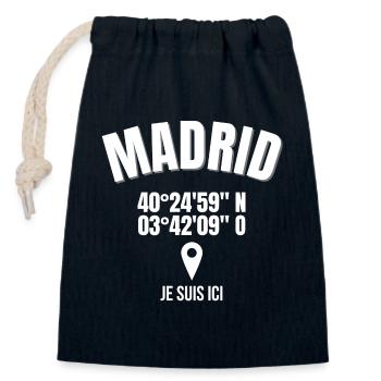 Madrid, Espagne, capitale de l'Espagne - Sac cadeau en coton avec cordon (14 x 20 cm) - bleu marine - Devant