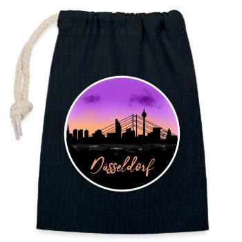 Dusseldorf Fine Skyline - Closable cotton gift bag (14x20cm) - navy - Front