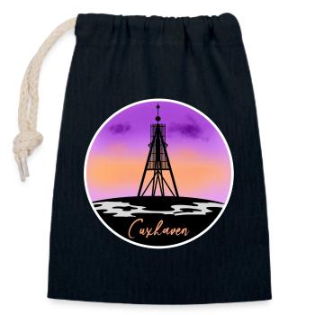 Cuxhaven Fine Skyline - Closable cotton gift bag (14x20cm) - navy - Front