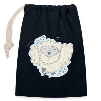Lioba Seidenhuhn, Hurra - Verschließbarer Geschenkbeutel aus Baumwolle (14x20cm) - Navy - Vorne