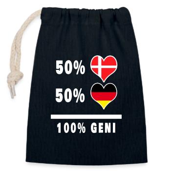 Allemagne et Danemark 100% drapeau de génie - Sac cadeau en coton avec cordon (14 x 20 cm) - bleu marine - Devant