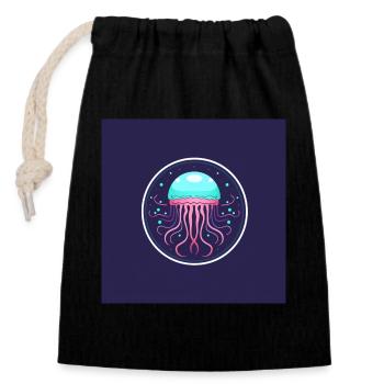 JELLYFISH MYSTERIOUS BEAUTY - Closable cotton gift bag (14x20cm) - black - Front