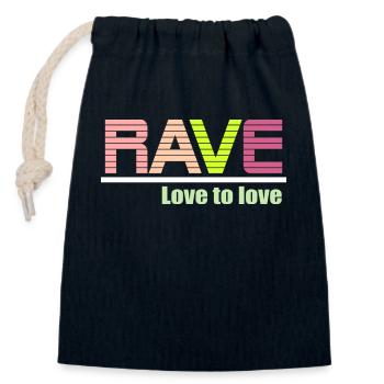 Rave Liebe zu Liebe - Verschließbarer Geschenkbeutel aus Baumwolle (14x20cm) - Navy - Vorne