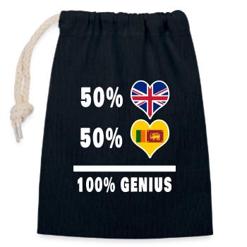 Sri Lanka und Großbritannien 100% Genius Flagge - Verschließbarer Geschenkbeutel aus Baumwolle (14x20cm) - Navy - Vorne
