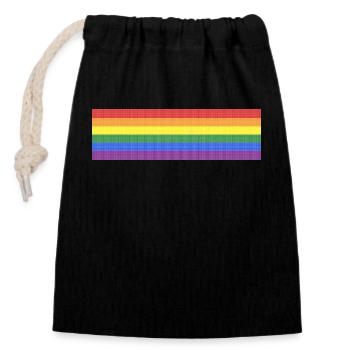 LGBT-Flagge - Verschließbarer Geschenkbeutel aus Baumwolle (14x20cm) - Schwarz - Vorne