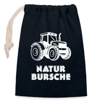 Landleben Statement Traktor Biobauer Landmaschinen - Verschließbarer Geschenkbeutel aus Baumwolle (14x20cm) - Navy - Vorne