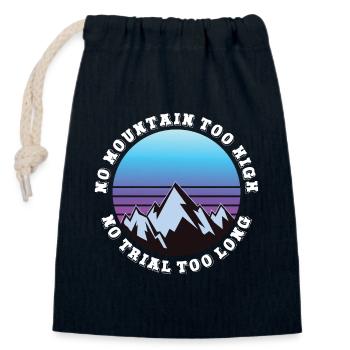 Kein Berg zu hoch, kein Weg zu lang - Verschließbarer Geschenkbeutel aus Baumwolle (14x20cm) - Navy - Vorne