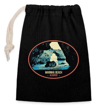 Sea cave in the Algarve explore the hidden beauty - Closable cotton gift bag (14x20cm) - black - Front