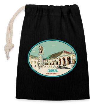 Ehemalige Universität von Coimbra in Portugal - Verschließbarer Geschenkbeutel aus Baumwolle (14x20cm) - Schwarz - Vorne