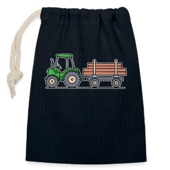 Biobauer Trecker Statement Traktor Nutzfahrzeug - Verschließbarer Geschenkbeutel aus Baumwolle (14x20cm) - Navy - Vorne