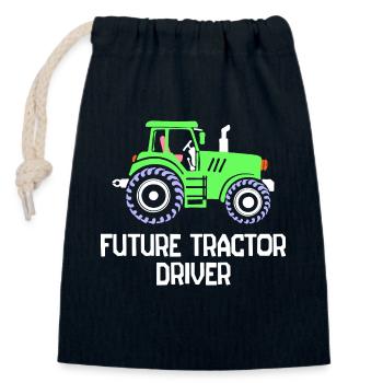 Nutzfahrzeug Statement Landleben Traktor Bauer - Verschließbarer Geschenkbeutel aus Baumwolle (14x20cm) - Navy - Vorne