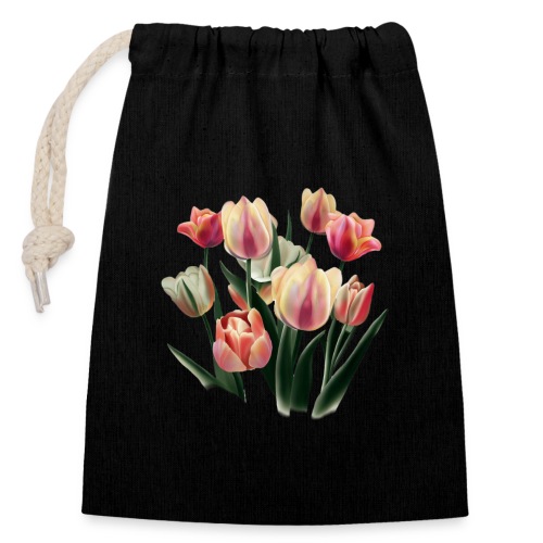 Tulip flowers - Realism - Closable cotton gift bag (14x20cm)