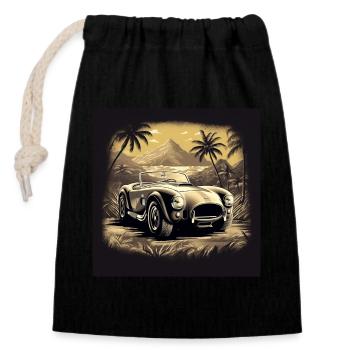 AC COBRA COLLECTION - Closable cotton gift bag (14x20cm) - black - Front