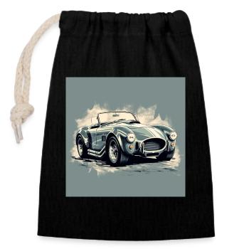 AC COBRA COLLECTION - Closable cotton gift bag (14x20cm) - black - Front
