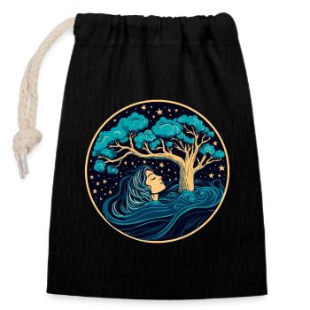 Faites de beaux rêves - Sac cadeau en coton avec cordon (14 x 20 cm) - noir - Devant