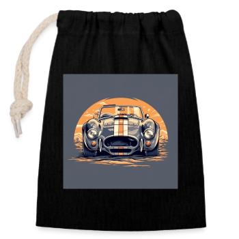 AC COBRA COLLECTION - Closable cotton gift bag (14x20cm) - black - Front