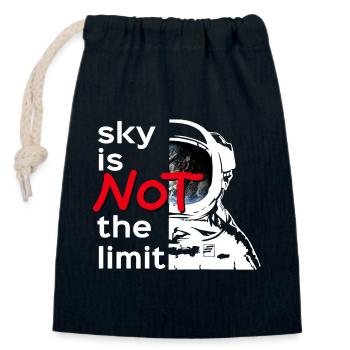 sky is Not the limit white - Verschließbarer Geschenkbeutel aus Baumwolle (14x20cm) - Navy - Vorne