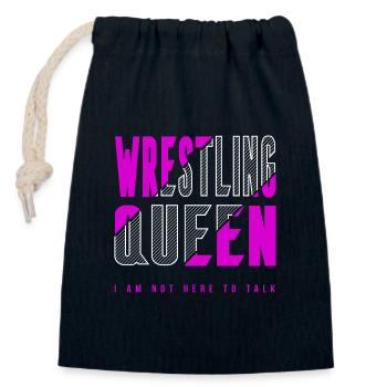 Wrestling Queen - Closable cotton gift bag (14x20cm) - navy - Front