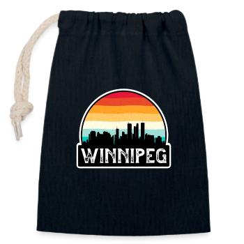 Winnipeg Kanada Flagge Skyline Reisesouvenir - Verschließbarer Geschenkbeutel aus Baumwolle (14x20cm) - Navy - Vorne
