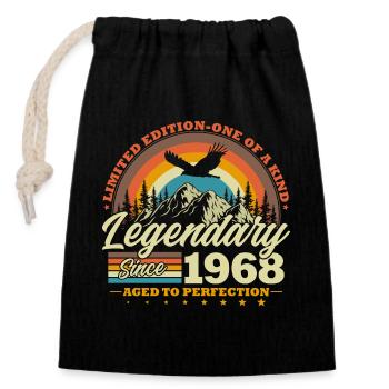 Legendary since 1968 Vintage Birthday Gift - Closable cotton gift bag (14x20cm) - black - Front