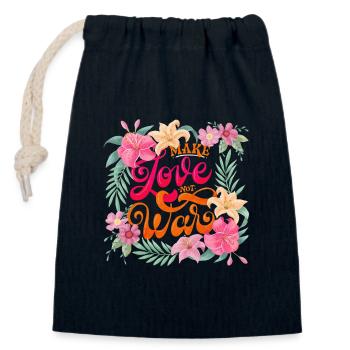 Make Love. Not War - Verschließbarer Geschenkbeutel aus Baumwolle (14x20cm) - Navy - Vorne