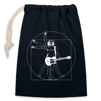 style Da Vinci Rock - Homme Musique Festival - Sac cadeau en coton avec cordon (14 x 20 cm) - bleu marine - Devant