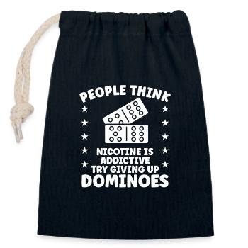 Domino Design - Verschließbarer Geschenkbeutel aus Baumwolle (14x20cm) - Navy - Vorne