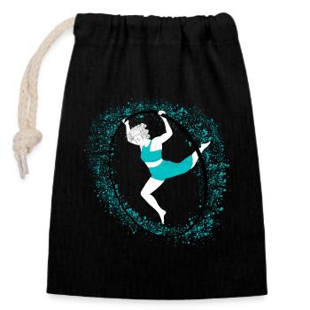 Cyr Wheel - Closable cotton gift bag (14x20cm) - black - Front