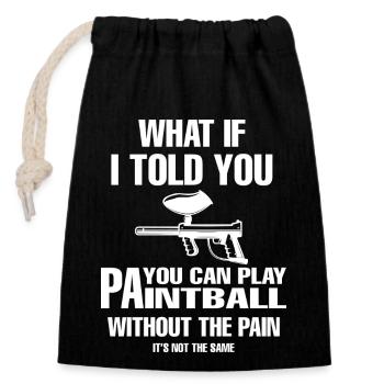 Paintball Airsoft - Verschließbarer Geschenkbeutel aus Baumwolle (14x20cm) - Schwarz - Vorne