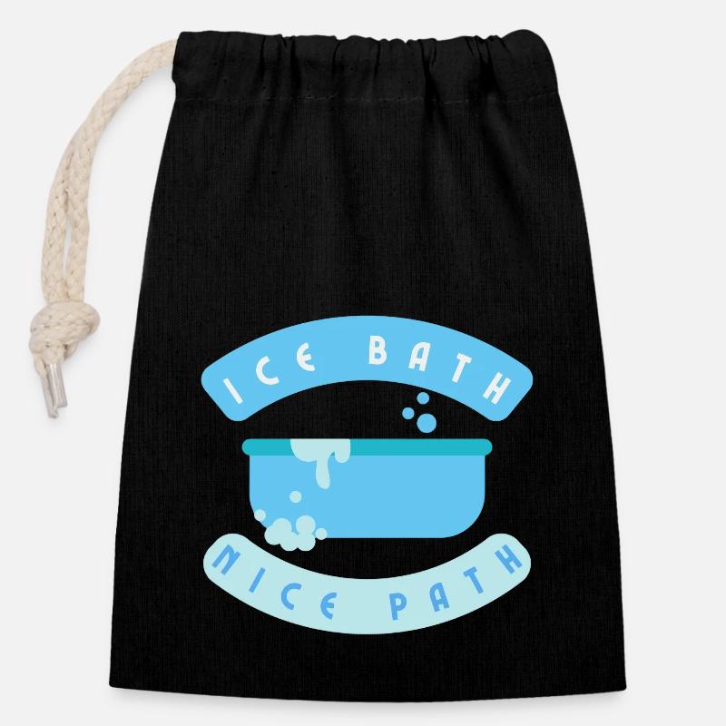 Bain de glace Beau chemin - Sac cadeau en coton avec cordon (14 x 20 cm) - noir